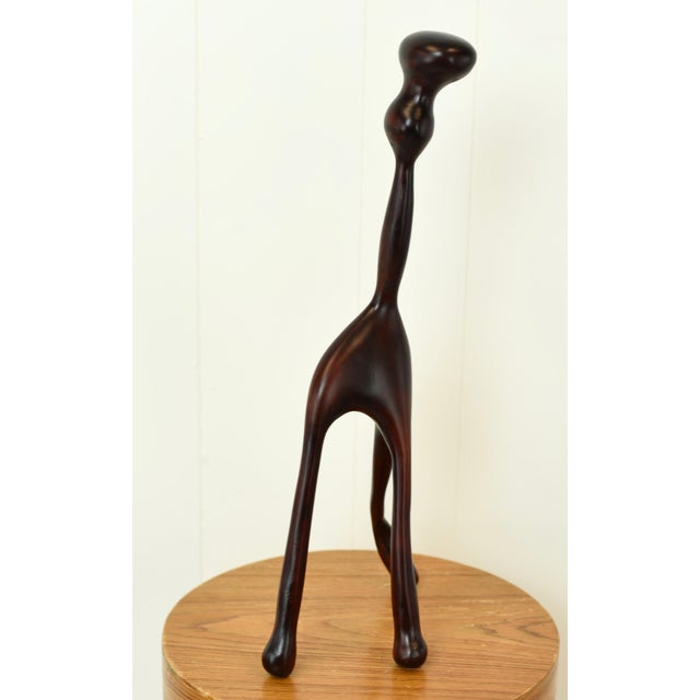 Brown Freeform Modernist Carved Wood Table Top Sculpture Biomorphic For Sale - Image 8 of 10