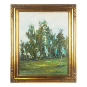 Mid Century California Landscape - Eucalyptus Grove in the Morning by Helen Enoch Gleiforst