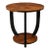 French Art Deco Two-Tiered Bookmatched Walnut & Black Lacquer Gueridon Table For Sale