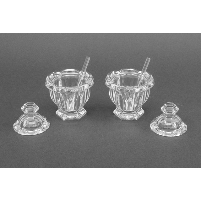 French Baccarat Crystal Covered Mustard Jars, Pair For Sale - Image 3 of 8