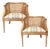 Frech Country Caned Accent Chairs For Sale