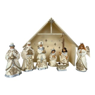 Jim Shore Hearthwood Creek Mini Navtivity Blessings From Bethlehem Set of 8 For Sale