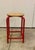 Industrial Vintage Industrial Danish Stool Red Metal Stool For Sale - Image 3 of 9