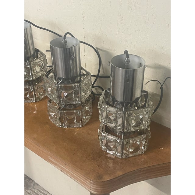 Swarovski Cut Glass Pendant Lamps, 1970s, Set of 5 For Sale - Image 14 of 18