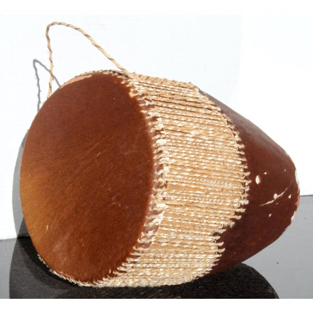 Tribal Embuutu Dual-Hide Drum Mid-Century Vintage Baganda Uganda For Sale - Image 4 of 13