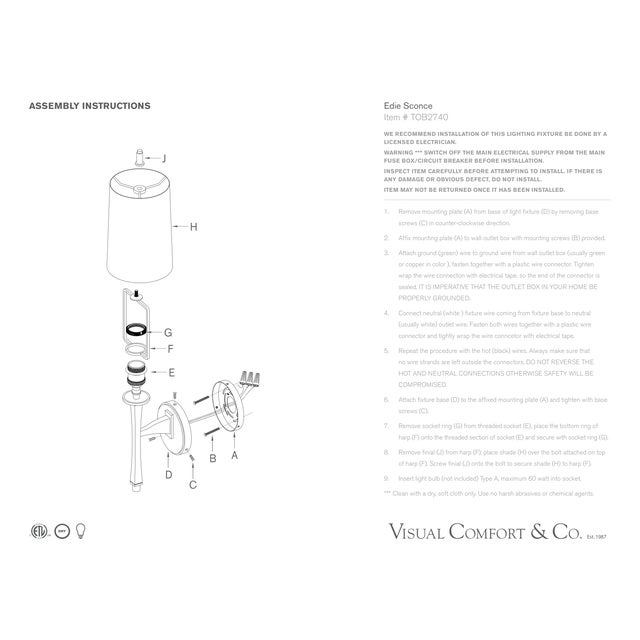 Visual Comfort Thomas O'Brien for Visual Comfort Signature Edie Sconce in Bronze with Linen Shade For Sale - Image 4 of 4