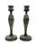 Late 20th Century Vintage Brass Candlesticks With Verdigris Finish – Pair – Neoclassical / European Traditional For Sale - Image 5 of 9