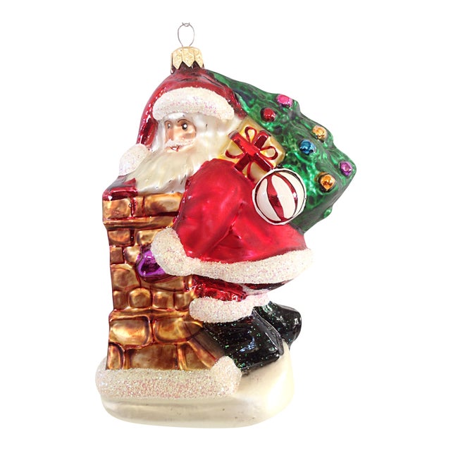 Christopher Radko Santa on the Chimney Ornament Chairish
