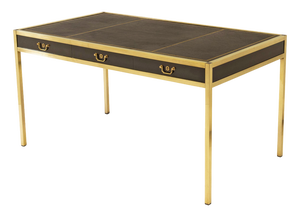 Mid-Century Brass & Leather Desk in the style of Maison Jansen, 1950s
