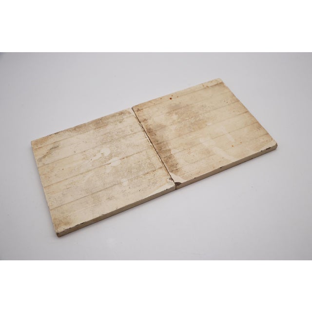 1900s Fleur De Lis Antique Set of Two Large Tiles, Portuguese For Sale - Image 11 of 12