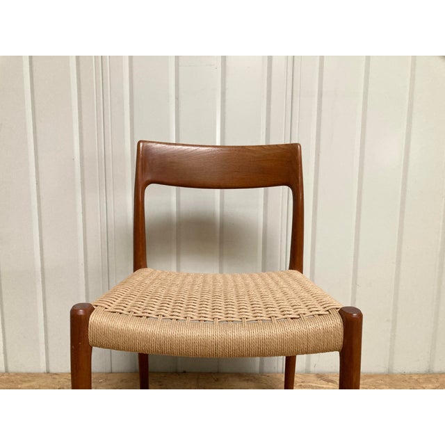 Danish Teak Model 77 Dining Papercord Chairs by Niels Otto (N. O.) Møller for J.L. Møllers, 1970s, Set of 6 For Sale - Image 16 of 18