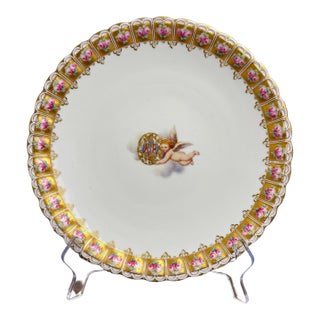 Antique Victorian Worcester Porcelain Cherub Putti Cabinet Plate, Phillips London For Sale