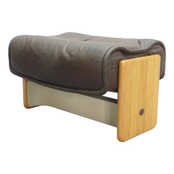 Follow Me Leather Stool by Otto Zapf for Knoll Inc. / Knoll International, 1970s For Sale