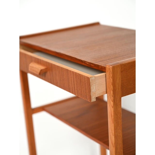 Vintage Scandinavian Bedside Tables with Drawer and Magazine Rack, 1960s, Set of 2 For Sale - Image 6 of 10