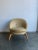 Newly upholstered Mid-Century Modern spider leg chair by Jean Royère. This chair feature sculpted birch legs and a button...