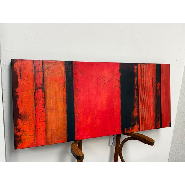 Abstract Kathy Haydon "Fire of St. Augustine" Original Mixed Media Abstract Painting For Sale - Image 3 of 12