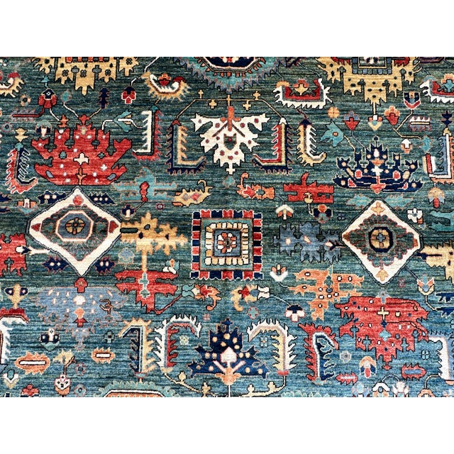 Hand-Knotted Afghan Kazak Chobi Wool Area Rug - 8'8" X 11'10" For Sale - Image 9 of 18