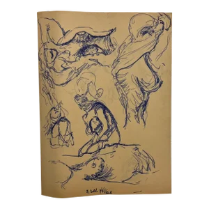 1960s Myrna Nobile Nude Art Drawing #2 on Paper 3/5/65 Signed