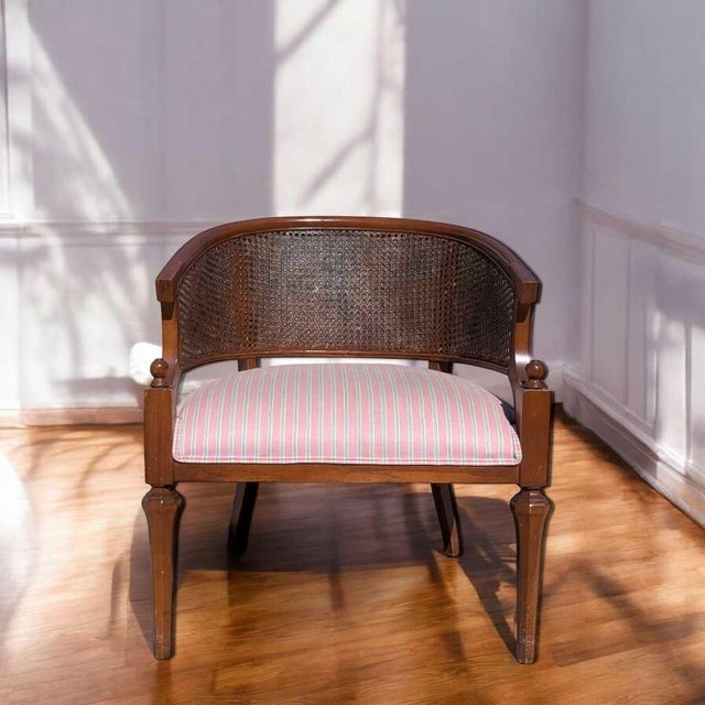 Regency Revival Cane Barrel-Back Armchair, 1970s For Sale - Image 17 of 18