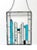 A vintage geometric stained glass panel combining saturated teal accents with textured clear glass and small jewel-tone...