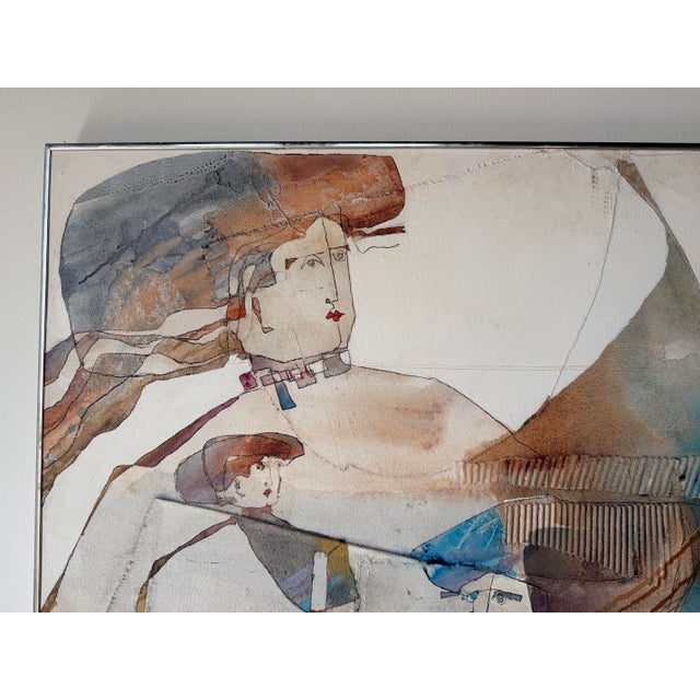 Large - 1980’s Haul Hous Mixed Media Abstract Painting For Sale - Image 4 of 12