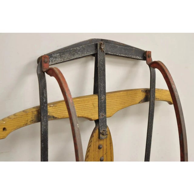 Brown Vintage Flexible Flyer Airline Racer No 60 Wooden Sled Planet Jr Usa For Sale - Image 8 of 10