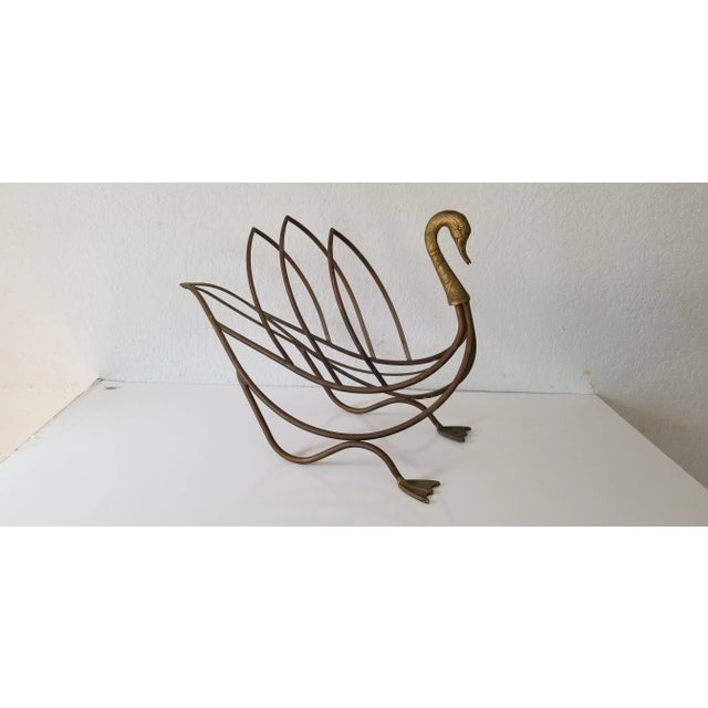 Maison Jensen Style Italian Brass Magazine Rack / Holder/ Sold For Sale - Image 10 of 10