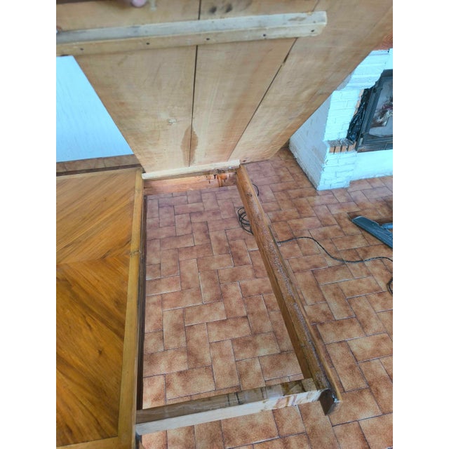 Wood Vintage Walnut Extendable Dining Table with Lyre Legs, 1958 For Sale - Image 7 of 9