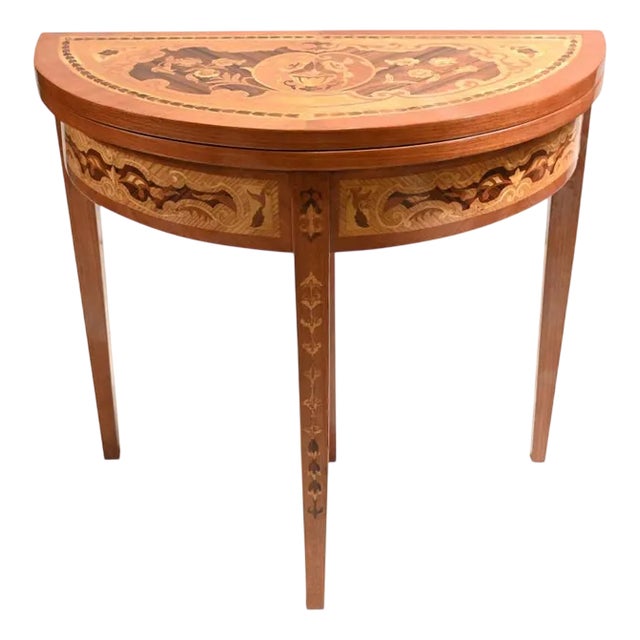 French Games Table with Marquetry Inlay For Sale
