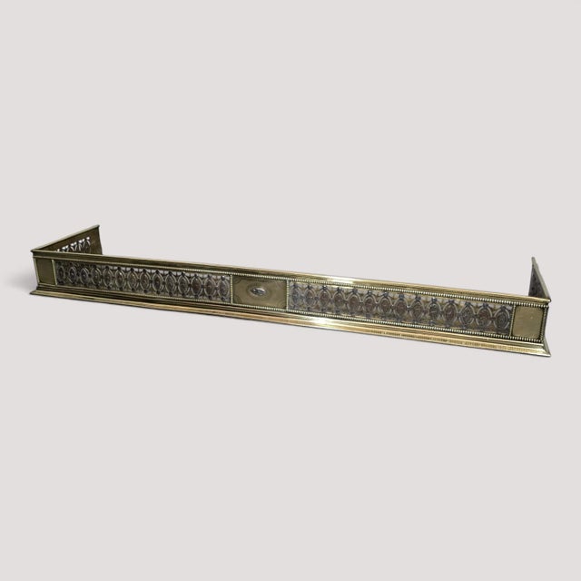 Large Georgian Brass and Cut Steel Fender For Sale - Image 11 of 11