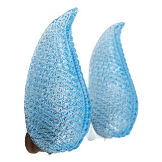 Vintage Art Deco Murano Glass Wall Lamps from Barovier & Toso, 1920s, Set of 2 For Sale