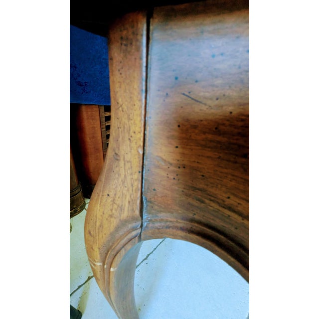 Wood Antique Louis XV Style Writing Desk Leather Top For Sale - Image 7 of 10