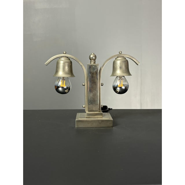 Art Deco Dutch Nickel Desk Lamp, 1930s For Sale - Image 12 of 18