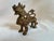 Asian Vintage Bronze Foo Dogs on Wooden Stand - 3 Piece Set For Sale - Image 3 of 16