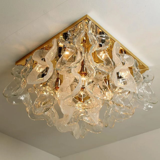 Kalmar Massive Catena Murano Glass Flush Mount Chandelier by J.T. Kalmar, 1970s For Sale - Image 4 of 18