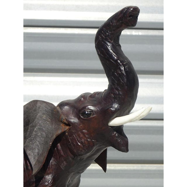 Tan Asian Leather Elephant Figurine, 1960s For Sale - Image 8 of 15