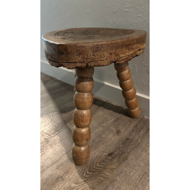 Rustic European Antique French Stool For Sale - Image 3 of 7