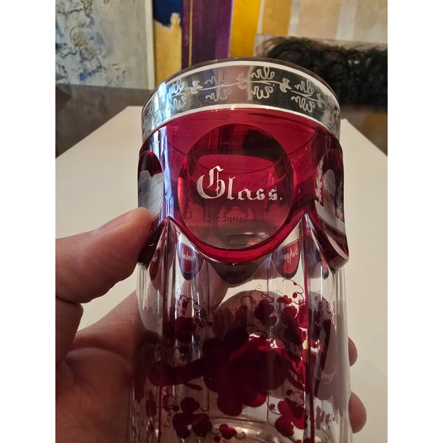 Antique Bohemian Glass Moser Architectural Glass For Sale - Image 4 of 12