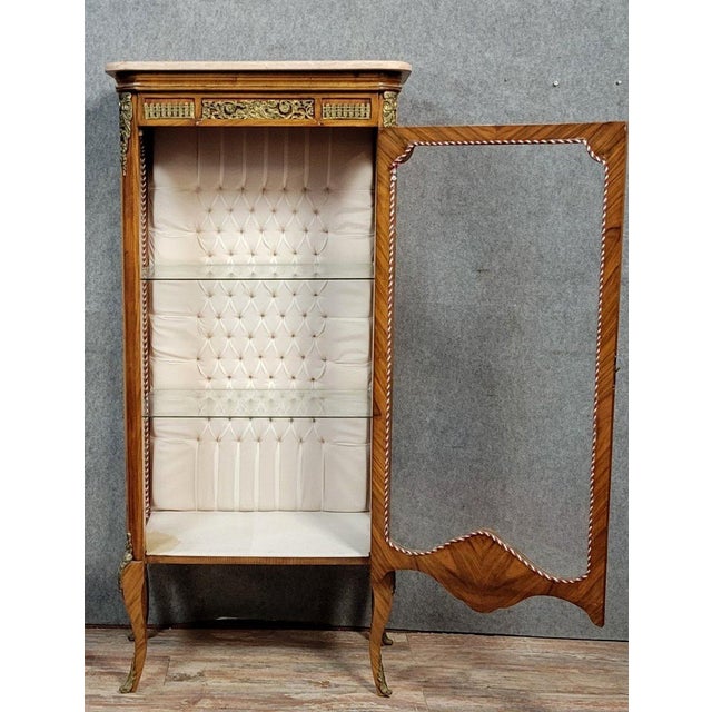 Louis XV Style Display Cabinet in Rosewood and Gilt Bronze For Sale - Image 5 of 6