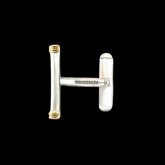 Authentic Tiffany & Co Cufflinks 18k Gold Sterling Silver Estate TIF898 The Tiffany & Co. Estate Cufflinks in sterling...