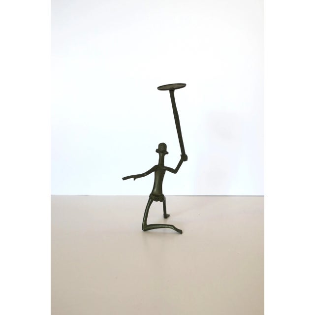 Metal Tribal Sculpture Male Warrior Figure in the Style of Hagenauer For Sale - Image 7 of 10