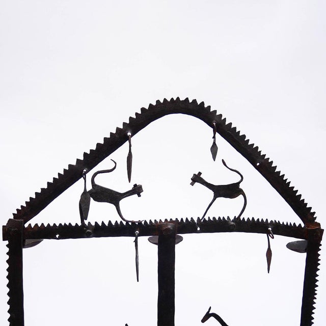 1950s Wrought Iron Dividing Screen with Animal Decoration from Marolles, 1950s For Sale - Image 5 of 9
