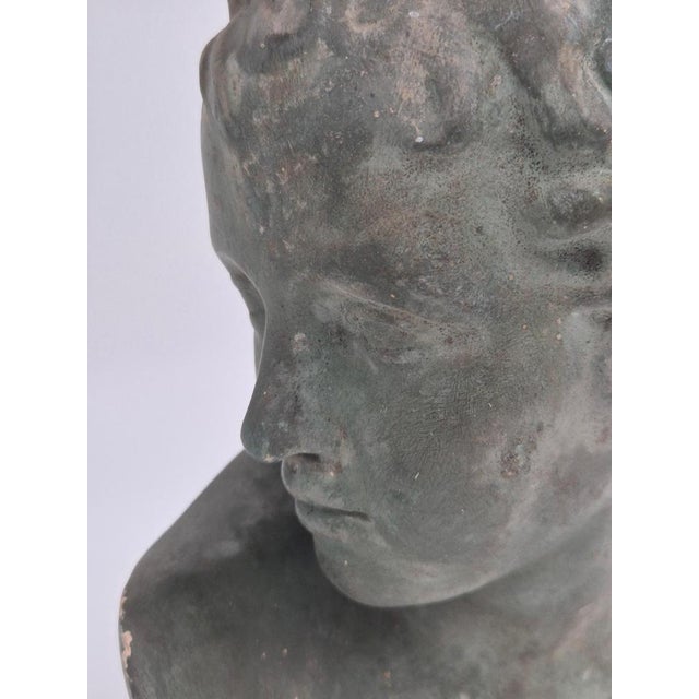Bust of Eros in Bronzed Plaster For Sale - Image 6 of 12
