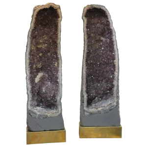Monumental Amethyst Geode Lamps - a Pair