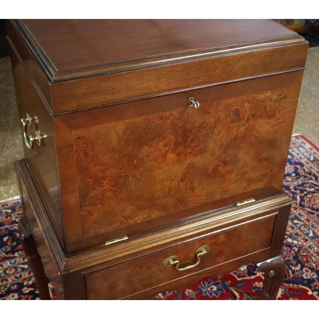 Hickory American Masterpiece Collection Queen Anne Burl Walnut Silver Chest For Sale - Image 10 of 15