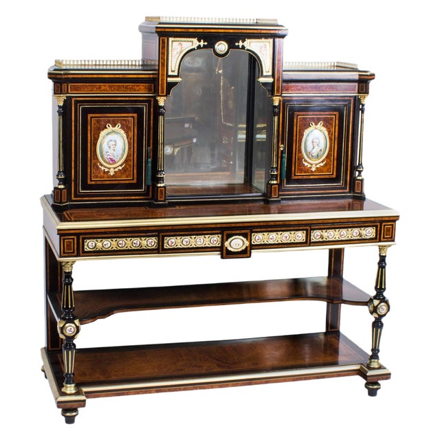 19th Century Victorian Amboyna Inlaid Bonheur Du Jour Desk For Sale