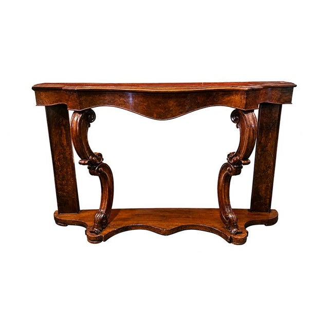 19th Century Walnut Burl Console Table Louis Philippe For Sale - Image 6 of 6