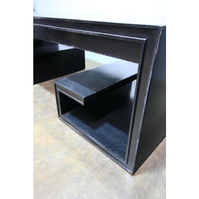 Black Large Black Lacquer Thomas Pheasant for Baker Greek Key Coffee Table For Sale - Image 8 of 10
