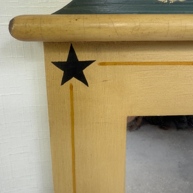 Wood Vintage Late 20th Century Nautical Folk Art Trumeau Wall Mirror, Artist Signed For Sale - Image 7 of 11