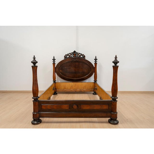 Large Antique Portuguese Romantic Bed, 19th Century For Sale - Image 10 of 17